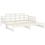 vidaXL Lit coulissant blanc bois de pin massif 2x(90x200) cm