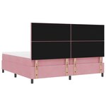 vidaXL Lit à ressorts avec matelas Rose 200 x 200 cm tissu