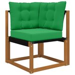 vidaXL Coussin de canapé d'extérieur 3 Pièces Vert Polyester