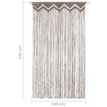 vidaXL Rideau en macramé Taupe 140x240 cm Coton