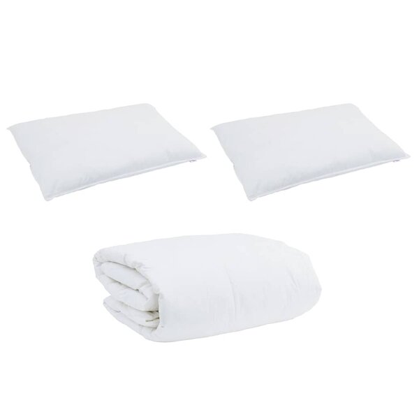 vidaXL Ensemble de Duvet avec oreiller 3 Pièces Blanc Plume de canard