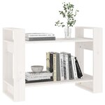 vidaXL Bibliothèque/Séparateur de pièce Blanc 80x35x56 5 cm Pin solide