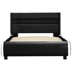 vidaXL Cadre de lit avec LED Noir Similicuir 100 x 200 cm