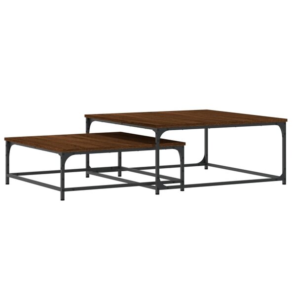vidaXL Tables basses gigognes 2 Pièces chêne marron bois d'ingénierie