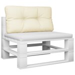 vidaXL Coussin de palette crème 70x40x12 cm tissu