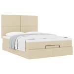 VidaXL Cadre de lit ottoman avec matelas crème 140x200 cm tissu
