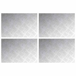 vidaXL Nez de marche Rectangulaire 4 Pièces Argenté 60 x 40 cm Aluminium