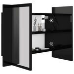 vidaXL Armoire à miroir de bain à LED Noir brillant Acrylique