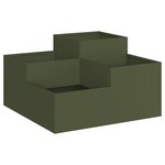 Jardinière vidaXL 100x100x48 cm Vert olive Acier