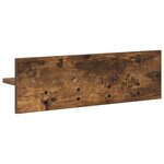 vidaXL Porte-manteau mural avec étagère Montage mural Chêne fumé 60 x 10.5 x 18 cm
