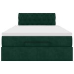 vidaXL Cadre de lit ottoman avec matelas vert foncé 120x200 cm velours
