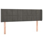 vidaXL Tête de lit à LED Gris foncé 147x16x78/88 cm Velours