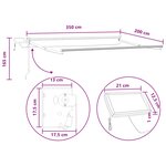 vidaXL Store rétractable manuel avec LEDs Gris clair et blanc