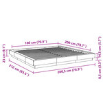 vidaXL Cadre de lit avec lumières LED sans matelas noir 180x200 cm