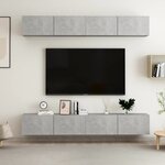 vidaXL Meubles TV 4 Pièces Gris béton 100x30x30 cm Bois d'ingénierie