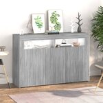 vidaXL Buffet avec lumières LED sonoma gris 115 5x30x75 cm