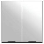 vidaXL Armoire à miroir de salle de bain noir bois d’ingénierie