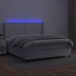 vidaXL Sommier à lattes de lit matelas LED Blanc 180x200 cm Similicuir