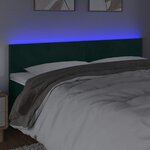 vidaXL Tête de lit à LED Vert foncé 160x5x78/88 cm Velours