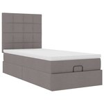 vidaXL Lit ottoman avec matelas taupe 100x200 cm tissu