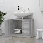 vidaXL Armoire de lavabo Sonoma gris 63x30x54 cm Bois d'ingénierie