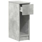 vidaXL Table de chevet avec tiroir gris béton 20x36x60 cm