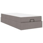 vidaXL Cadre de lit avec matelas Taupe 90 x 190 cm tissu