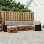 vidaXL Ensemble de canapé d'angle 7 Pièces Naturel et gris clair