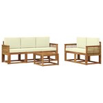 vidaXL Ensemble de canapés d'extérieur 6 pc Naturel et Crème Polyester