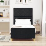 vidaXL Cadre de lit Noir 90x200 cm en tissu