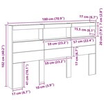 vidaXL Armoire tête de lit avec LED chêne artisanal 180x17x102 cm