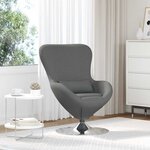 vidaXL Fauteuil œuf Gris foncé tissu