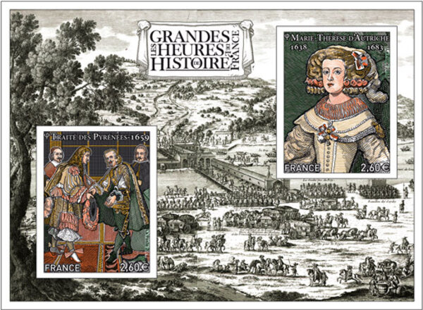 Bloc 2 timbres - Les grandes heures de l'Histoire de France - International