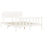 vidaXL Cadre de lit avec tête de lit blanc 160x200 cm bois massif