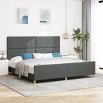 Lit vidaXL Gris Foncé 200x200 cm Tissu