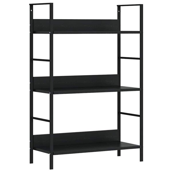 vidaXL Bibliothèque à 3 niveaux noir 60x27 6x90 5 cm bois d'ingénierie