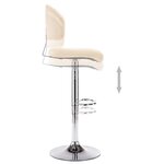 vidaXL Tabourets de bar lot de 2 crème similicuir