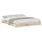 vidaXL Cadre de lit surélevé avec stockage Marron Bois massif en pin