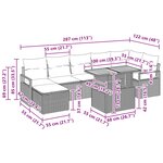 vidaXL Ensemble de salle à manger pour jardin 8 Pièces Noir et Sarcelle