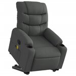 vidaXL Fauteuil inclinable de massage électrique Gris foncé Tissu