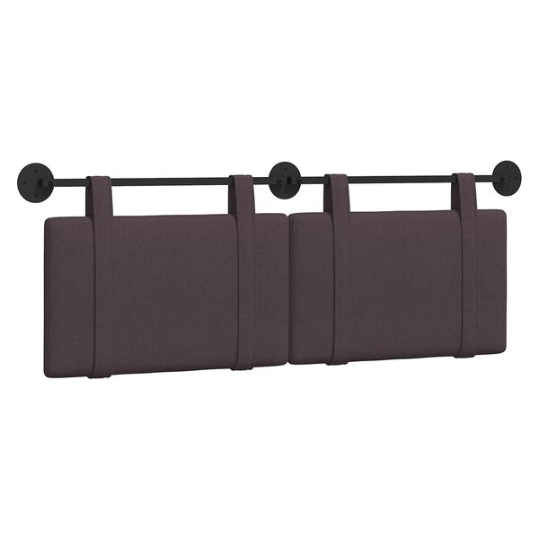 vidaXL Tête de lit suspendue Marron foncé Tissu