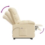 vidaXL Fauteuil inclinable électrique Crème Tissu