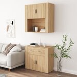 vidaXL Buffet haut Chêne sonoma Bois d'ingénierie