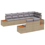 vidaXL Ensemble de canapé de jardin 8 Pièces Beige Poly rotin