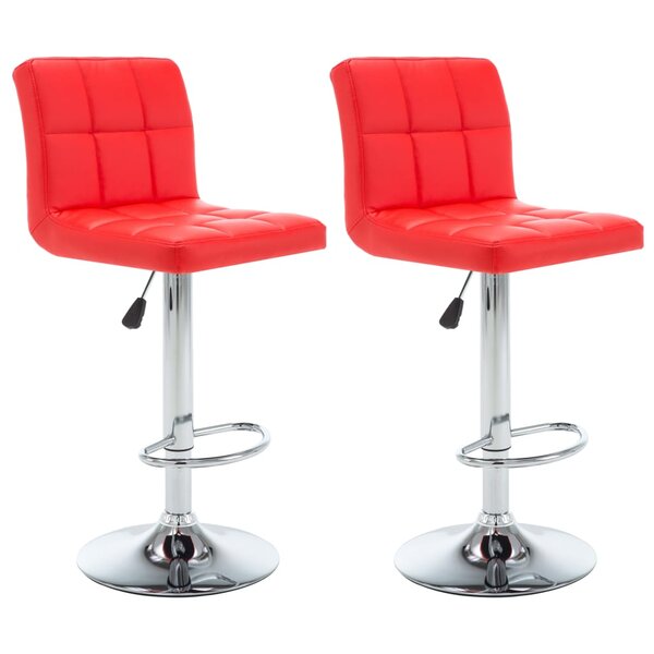 vidaXL Tabourets de bar lot de 2 rouge similicuir