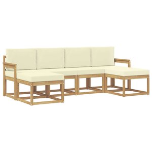 vidaXL Ensemble de canapés d'extérieur 6 pc Blanc et crème Polyester