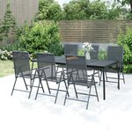 vidaXL Ensemble à manger de jardin 7 Pièces anthracite acier