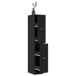 vidaXL Armoire d'apothicaire noir 30x41x174 5 cm bois d'ingénierie