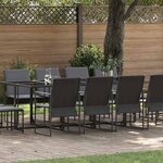 vidaXL Ensemble de salle à manger pour jardin 13 Pièces Noir Acier