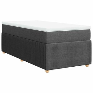 vidaXL Sommier à lattes de lit avec matelas Gris foncé 80x200 cm Tissu